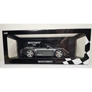 2019 PORSCHE 911 CARRERA 4S CABRIOLET DARK GRAY MET. 1:18 MINICHAMPS 155067336